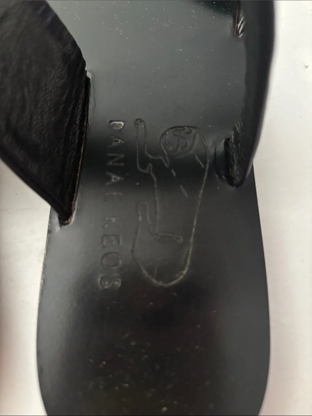 DANAR KEOS BLACK LEATHER SANDALS SLIDES ARE SIZE UK 38 US 8 EXCELLENT CONDITION